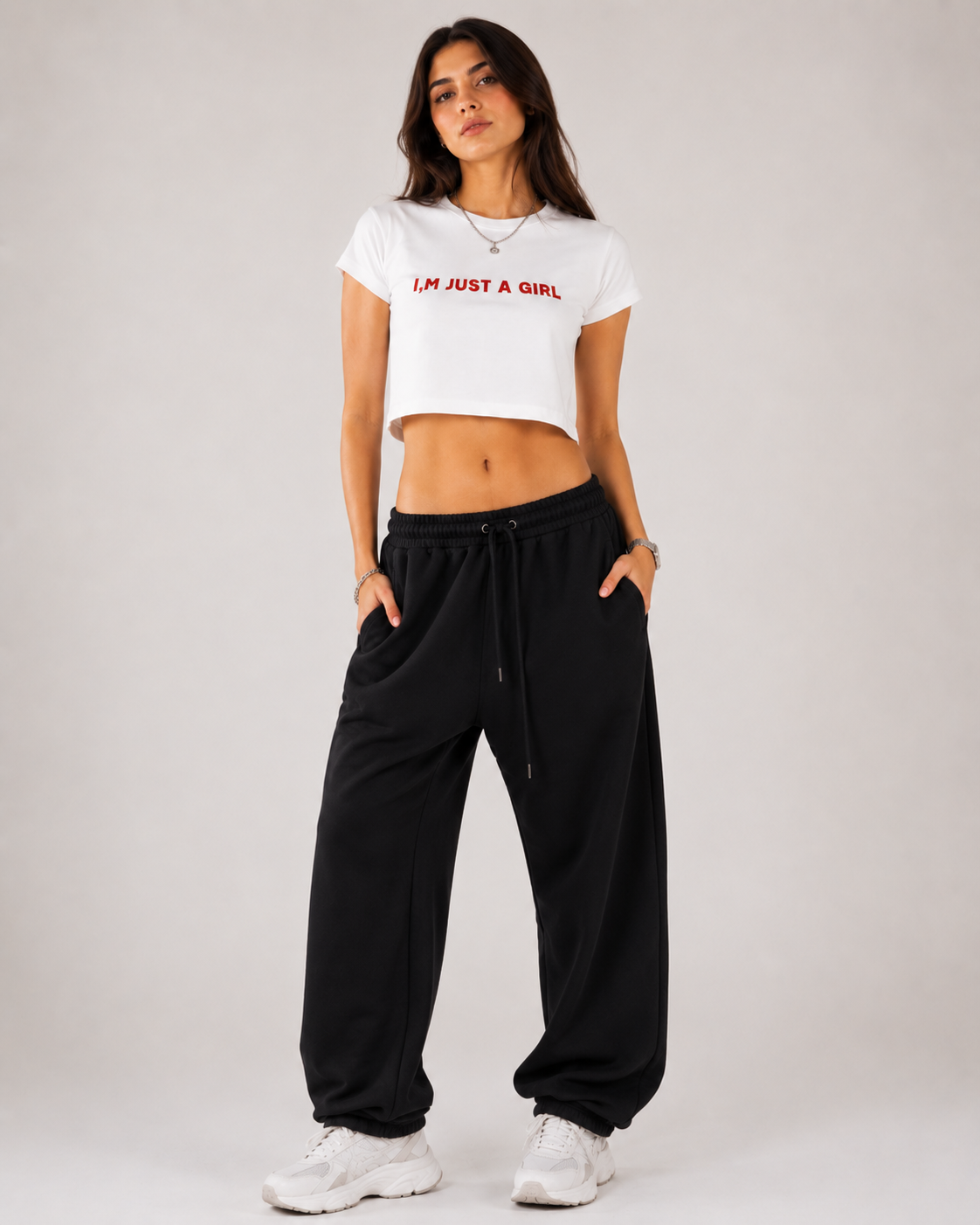 I,M JUST A GIRL MANEATER CROPTOP