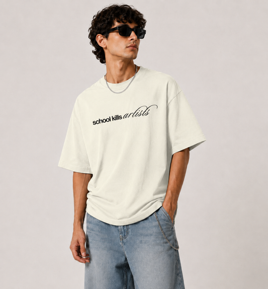 SCHOOL KILLS ARTISTS FEELING OVERSIZED TEE - LIGHT